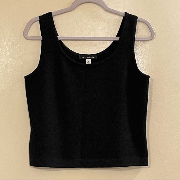 ST. JOHN Knitted Tank Top in Black - Picture 4 of 7